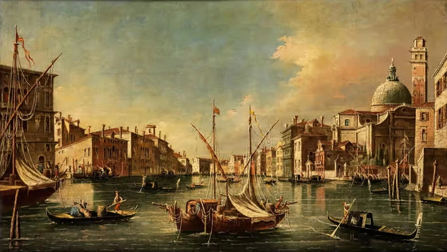 Veduta del Canal Grande con le chiese di S. Geremia e santa Lucia